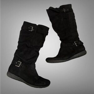 Hot Kiss Women's Black Suede Boots